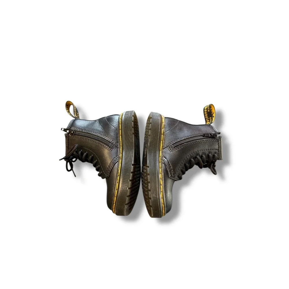 Dr. Martens Zavala Combat Boots Toddler Size 7 Black Lace-Up Ankle Boot Kids‎